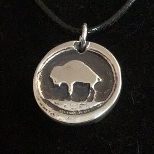 Unisex 925 Buffalo pendant